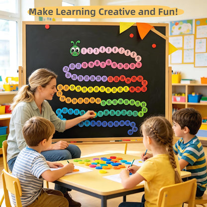 123 Pieces Jumbo Magnetic Color-Coded Large-Sized Numbers Math Counter & Ten Frame Set, Number Sense Aid Classroom Must-Have Math Manipulatives with 100 Numbers, Math Signs, Ten-Frames & Magnet Boards
