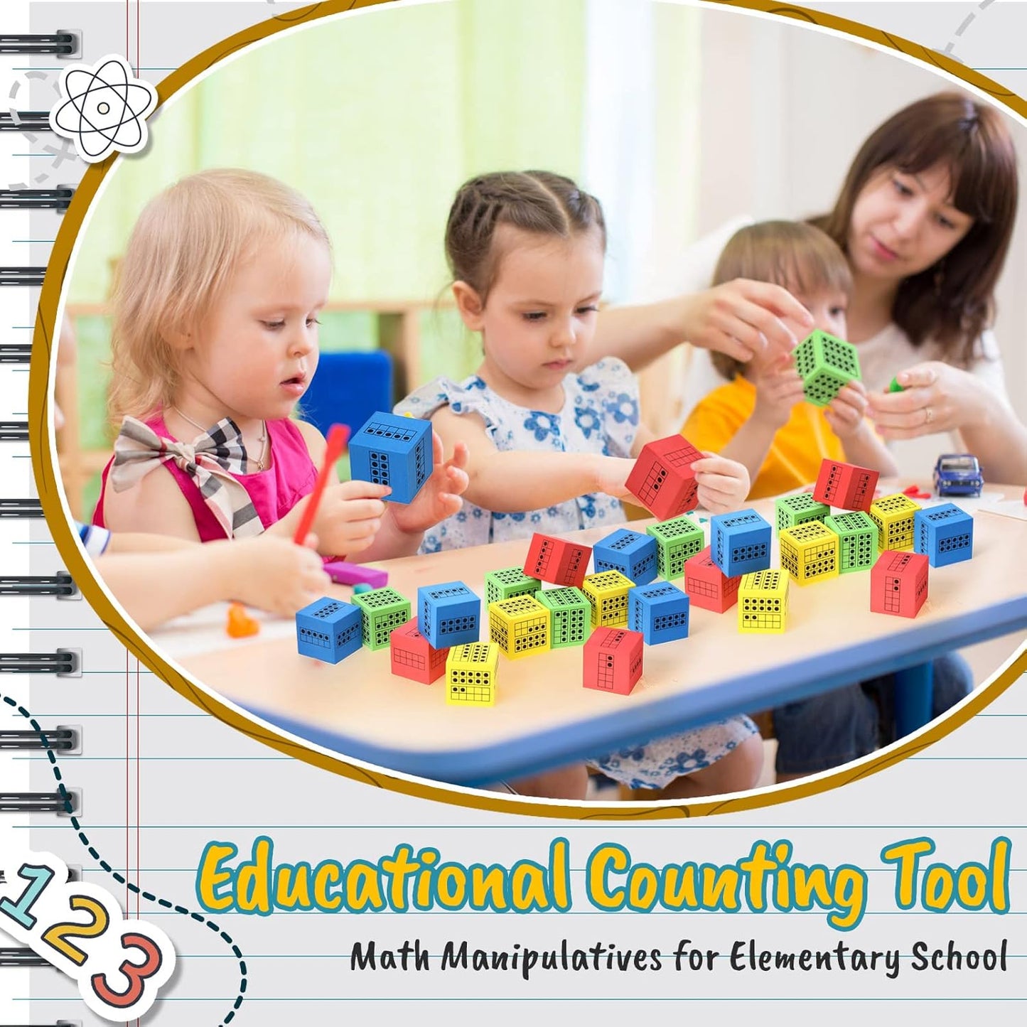 Hanaive 20 Pcs Ten Frame Foam Dice for Classroom Math Manipulatives Kindergarten Classroom Supplies for Teachers Elementary Subitizing Educational Counting Toys Math Learning Tools