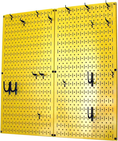Wall Control Kitchen Pegboard Organizer Pots and Pans Storage Rack Organization Kit with Green Pegboard and White Accessories