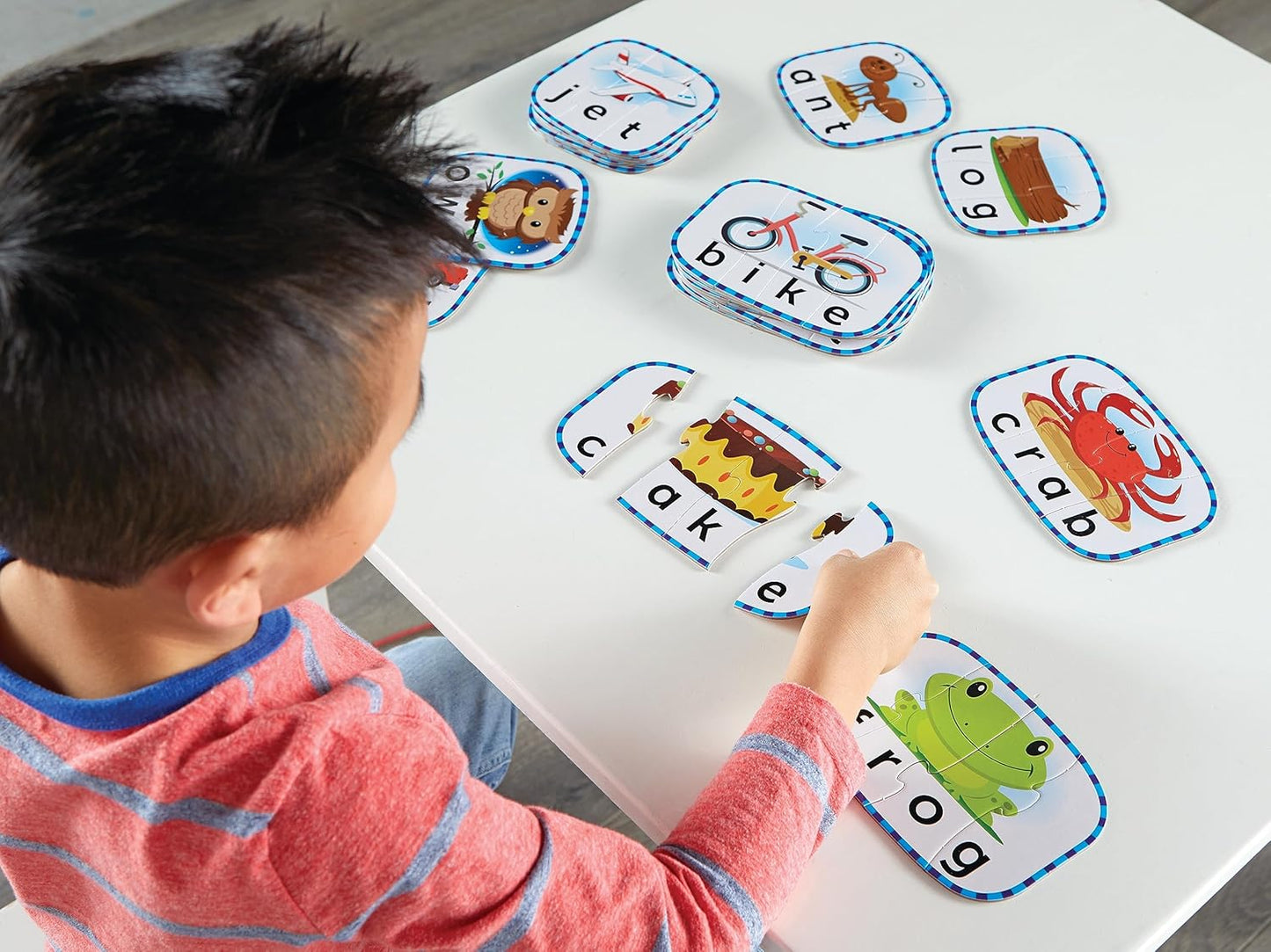 Learning Resources Spelling Puzzle Cards, Kindergarten Readiness, Self Correcting Puzzles, Ages 4+