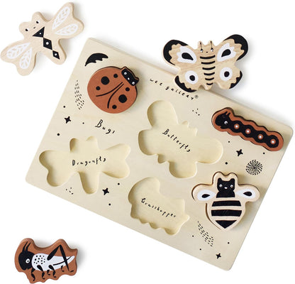 Wee Gallery Wooden Puzzles for Toddlers 1-3 – Count to Ten Ladybugs Toddler Puzzle, Puzzles for 1 Year Old & Up, Wooden Toddler Puzzle for Fine Motor Skills & Early Number Learning