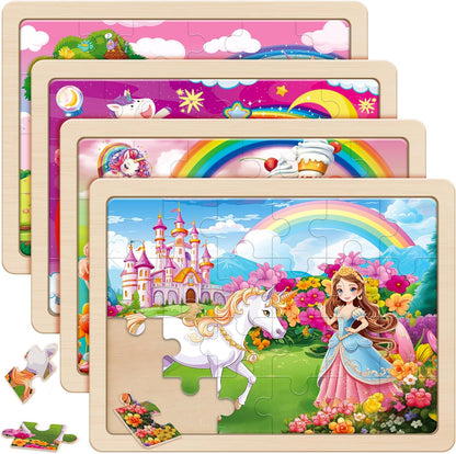 SYNARRY Large US World Earth Solar System Wooden Puzzles for Kids Gift Box(12.2 * 9.4 in), Puzzles for Toddlers 3-5, Wood Puzzles for Kids Ages 4-6, Easter Basket Stuffers Gifts for Kids