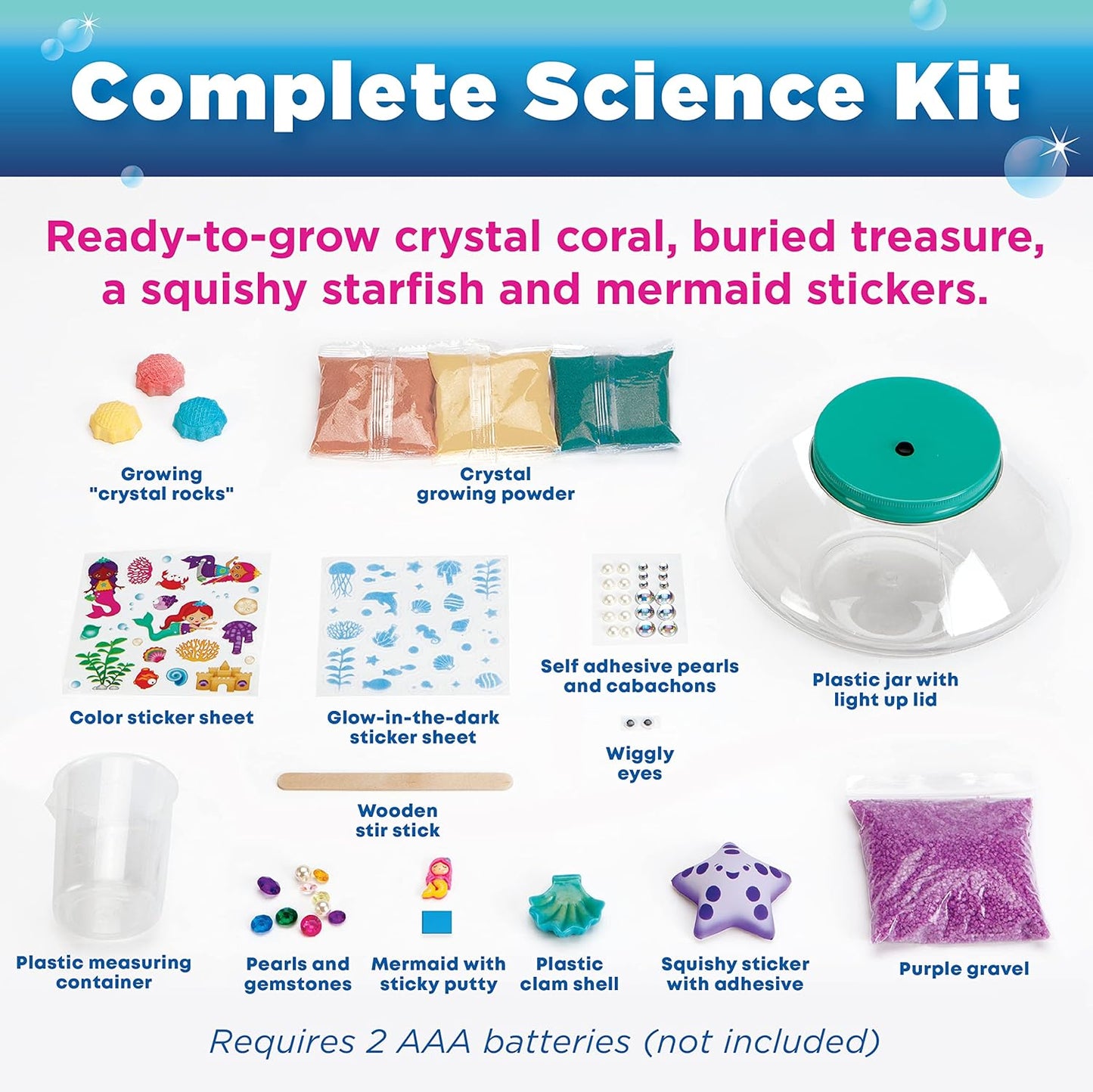 Creativity for Kids Crystal Space Terrarium Kit - Crystal Growing Kit for Kids - DIY STEM Science Kit for Boys and Girls (Ages 6+)