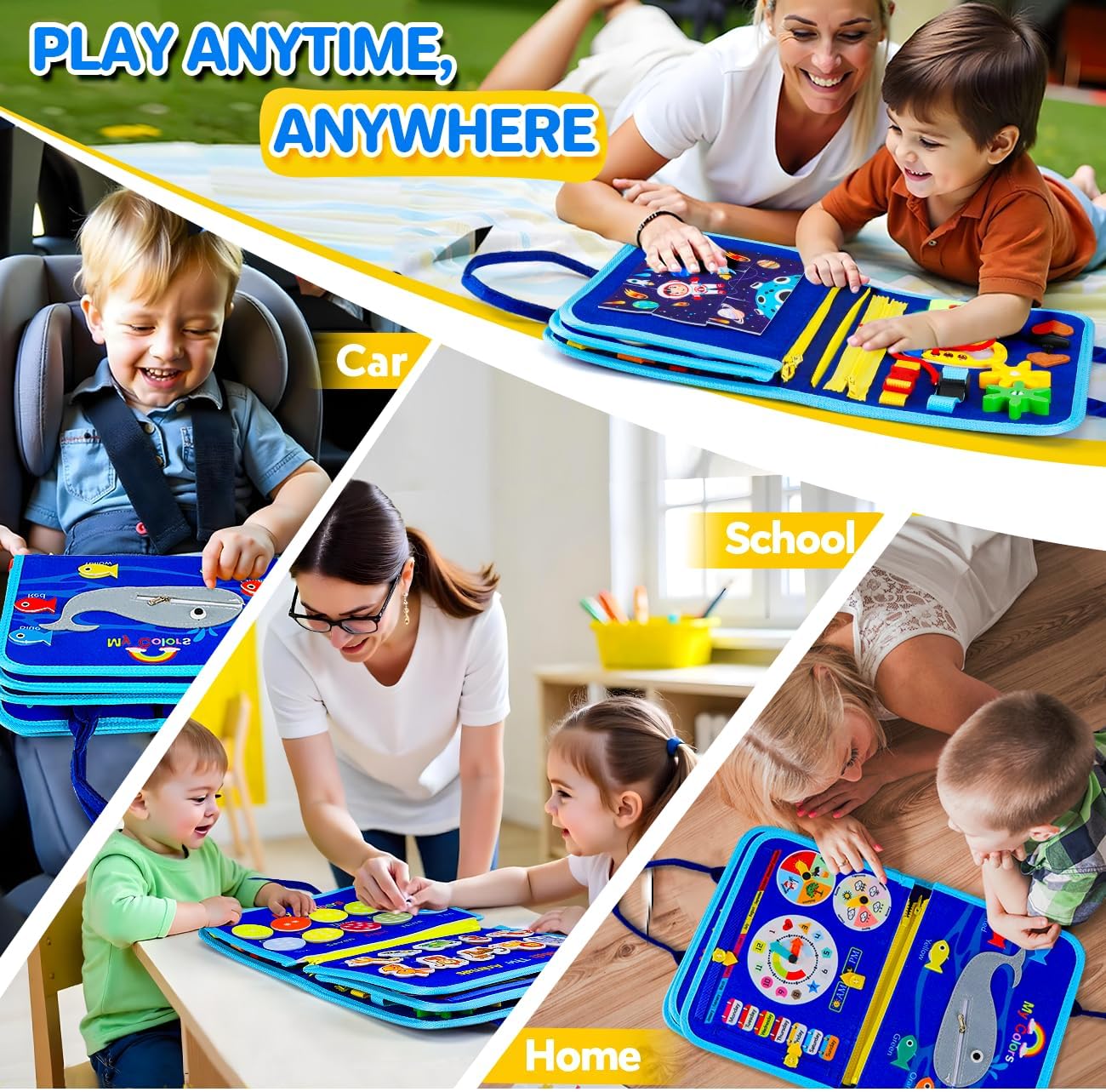 SYHLN Toddler Montessori Busy Board Toys for Little Girl Gifts: Educational Preschool Learning Travel Toys, Busy Book Learning Sensory Toys for Toddler Girls, Girls Unicorn Christmas Birthday Gifts