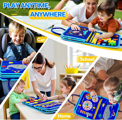 SYHLN Toddler Montessori Busy Board Toys for Little Girl Gifts: Educational Preschool Learning Travel Toys, Busy Book Learning Sensory Toys for Toddler Girls, Girls Unicorn Christmas Birthday Gifts