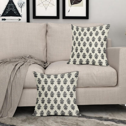 Sage Green Blue Floral Block Print Pillow Covers 18x18 Set of 2 Spring Flower Pattern Decorative Throw Pillowcases Outdoor Rustic Farmhouse Square Cushion Cases Decor for Home Couch Sofa Bed