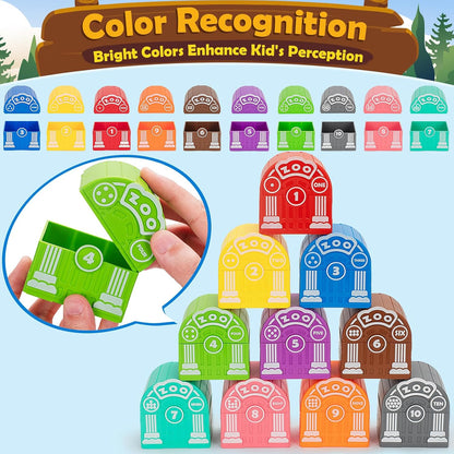 Learning Toys for 1 2 3 Year Old Boys Girls, 20 Pcs Cat Toys for Toddlers 1-3, Kitten Finger Puppet Games, Counting Matching Sorting Motor Educational Playset, Gifts for Baby Toddlers Age 12-18 Months