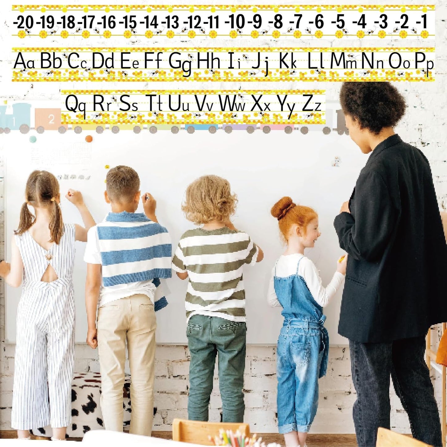 32Pcs A to Z Alphabet and -20-100 Number Cards Boho Bulletin Board Under The Sea Ocean Summer Sunflower Bee Theme Classroom Decorations Math Posters for Wall School Teacher Supplies (Sea Number)