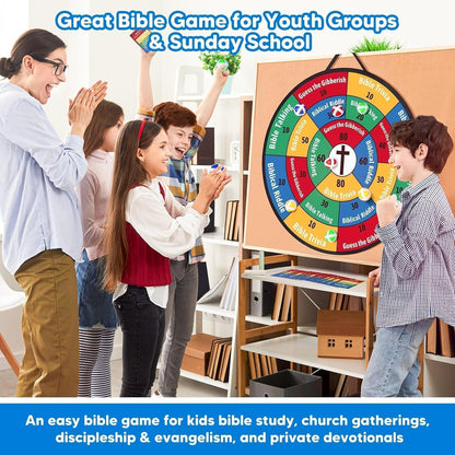 Garybank Faith Darts Bible Trivia Games for Kids Adult Family, 66 Flash Cards W/ 260+ Questions, Christian Bible Study Supplies for Youth Group, Teens, Disciples, Church, Kids Birthday Gifts