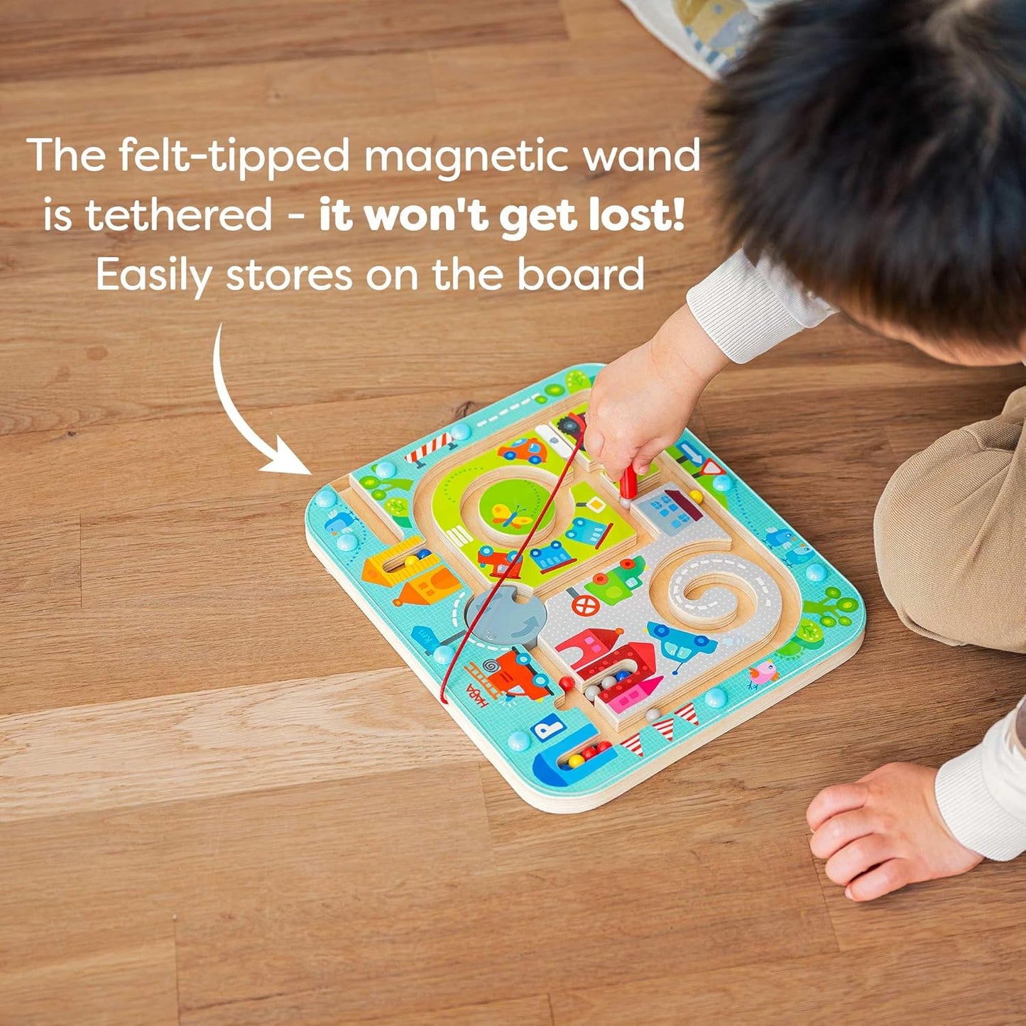 HABA Busy Board for Toddlers 2-4: Number Maze Magnetic Puzzle Game - Toddler Travel Toys for Preschoolers, STEM Toy Encourages Color Recognition, Fine Motor & Counting