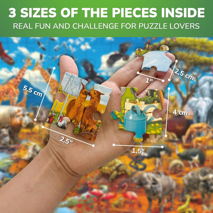 QUOKKA 100 Piece Puzzles for Kids Ages 4-6 – Floor Kids Puzzles Ages 6-8 Year Old – Toy for Learning Forest Animals for 8-10 yo – Jigsaw Toddler Game for Boy and Girl 3-5