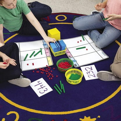 Fun Express Plastic Base Ten Blocks Set - 231 Pieces - Educational and Learning Activities for Kids