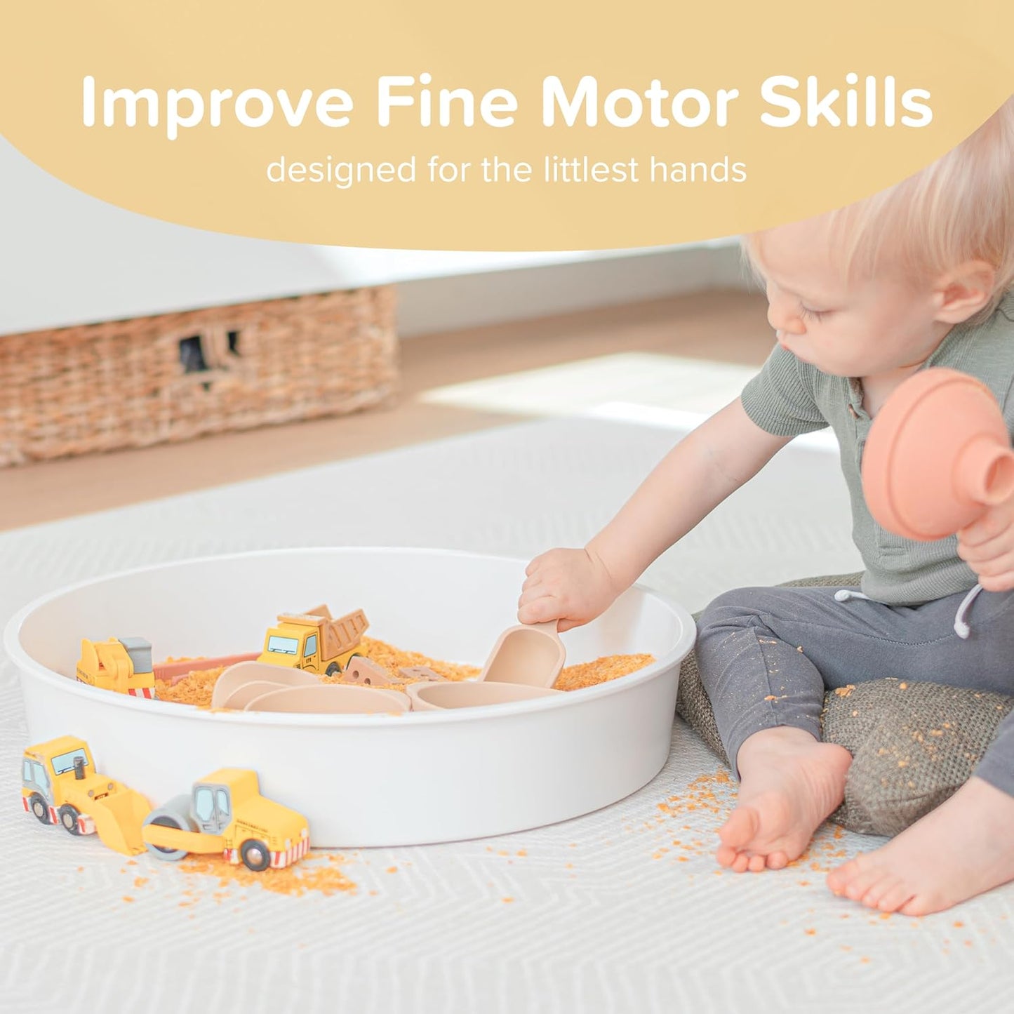 Inspire My Play - 3 x Silicone Nesting Scoops - Perfect for Sensory PlayTray - Sensory Bin Accessories - Special Education Classroom Supplies - Montessori Education Toys - Multi-Purpose Shovel - Coral
