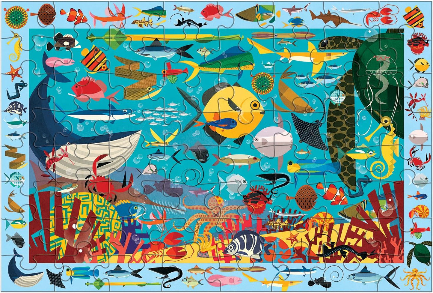 Mudpuppy Arctic Life Search & Find Puzzle, 64 Pieces, 23”x15.5” – For Kids Age 4-7 - Colorful Illustrations of Animals, Fish, Birds Living in the Arctic – Complete Puzzle to Find 40+ Hidden Images