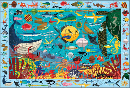 Mudpuppy Arctic Life Search & Find Puzzle, 64 Pieces, 23”x15.5” – For Kids Age 4-7 - Colorful Illustrations of Animals, Fish, Birds Living in the Arctic – Complete Puzzle to Find 40+ Hidden Images