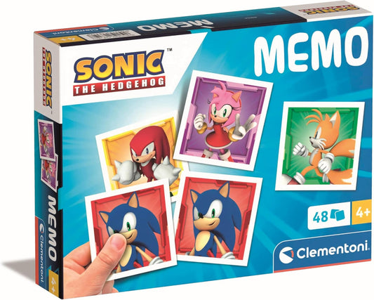 Clementoni - MEMO Sonic Pocket - Educational Game Including 48 Matching Chips of Your Favorite Characters, Toy for Children Ages 4-6 Years, Made In Italy, 18312