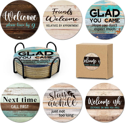 Golden Girls TV Show Merchandise,6 PCS Cork Coasters for Drinks,Funny Set with Coasters Holder,Golden Girls Fans Clean Dirty Dishwasher Magnet,Refrigerator Sign Kitchen Decor Gifts