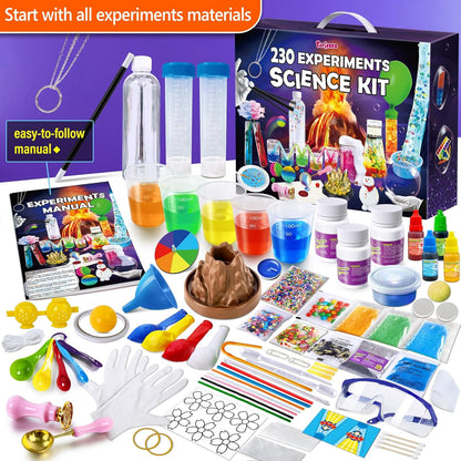 PATIFEED 110 Science Experiments Kit for Kids, Educational Science Lab Chemistry Set, Birthday Toys Gifts for Boys Girls, Volcano Eruption, Crystal