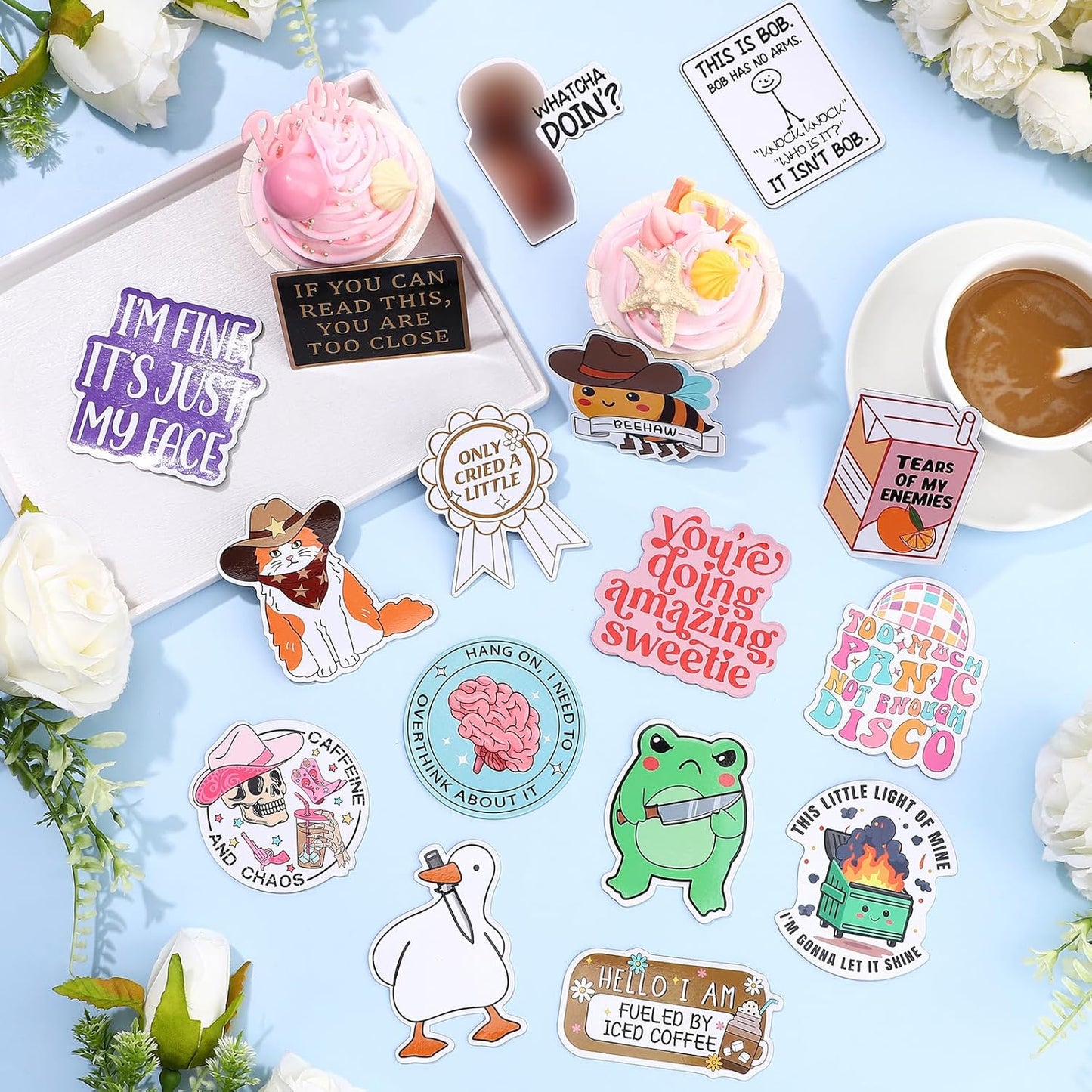 Ceenna 20 Pcs Funny Fridge Magnets Reusable Cute Animals and Words Fun Anime Refrigerator Magnets for Office Work Home Car Locker Cabinet Gifts Decorations(Classic Style)