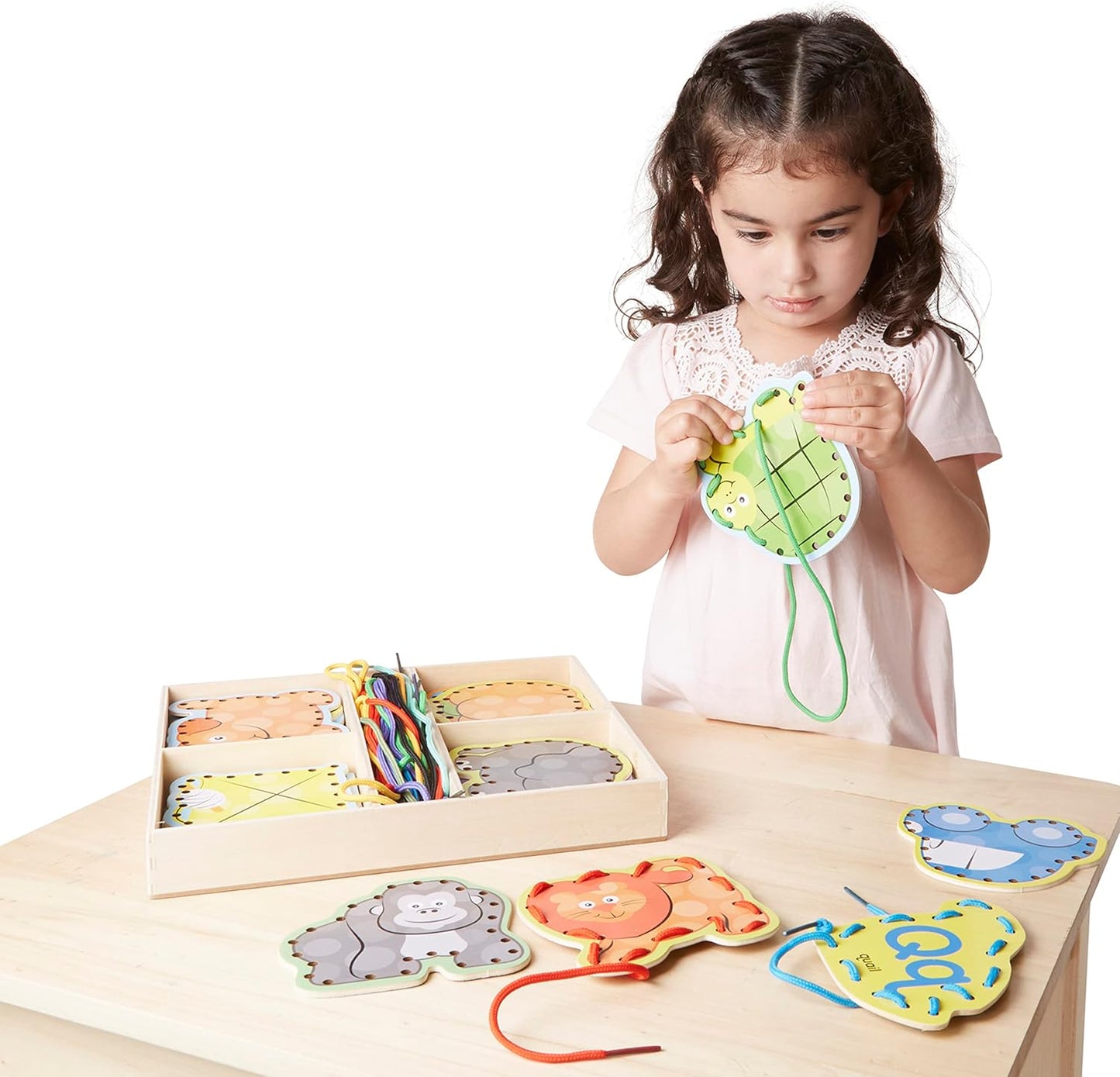 Melissa & Doug Alphabet Wooden Lacing Cards With Double-Sided Panels and Matching Laces