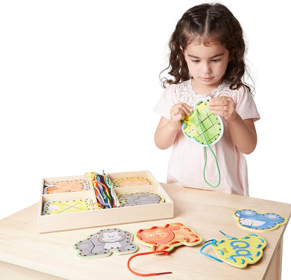 Melissa & Doug Alphabet Wooden Lacing Cards With Double-Sided Panels and Matching Laces