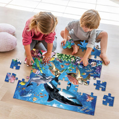 Jumbo Floor Puzzle for Toddlers, 48 Piece Puzzle Educational for Kids, 3 x 2 Feet Gaint Toy (Undersea)