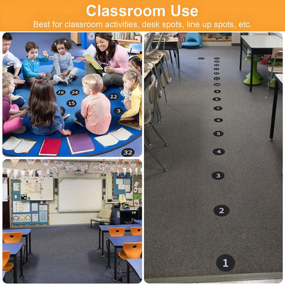 ForTomorrow Carpet Markers with Numbers - 36 Pcs 4" Classroom Sitting Carpet Dot Number 1-36, Floor Rug Circles Marker Spot for Preschool Kindergarten Elementary