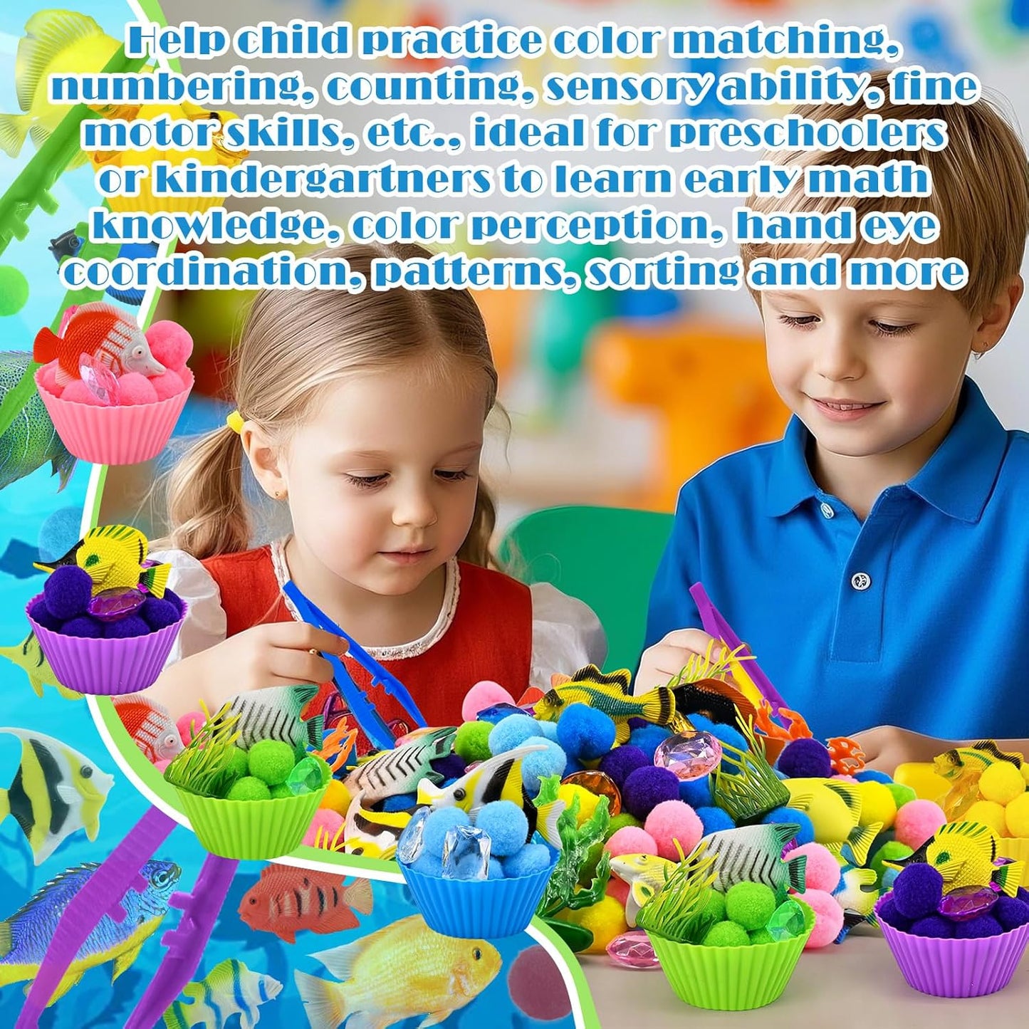 270 Pcs Numbers and Letters Sensory Bin Items Back to School Counting Sorting Sensory Bin Filler Fine Motor Numbers and Letters Geometric Figure Counts for Easter Spring Summer Sorting