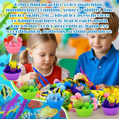 270 Pcs Numbers and Letters Sensory Bin Items Back to School Counting Sorting Sensory Bin Filler Fine Motor Numbers and Letters Geometric Figure Counts for Easter Spring Summer Sorting
