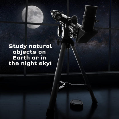 The Thames & Kosmos Telescope Essential STEM Tool | Childrens Refractor Telescope with 100x Magnification & Built-in Compass | Classic Scientific Device for Astronomical & Terrestrial Observations