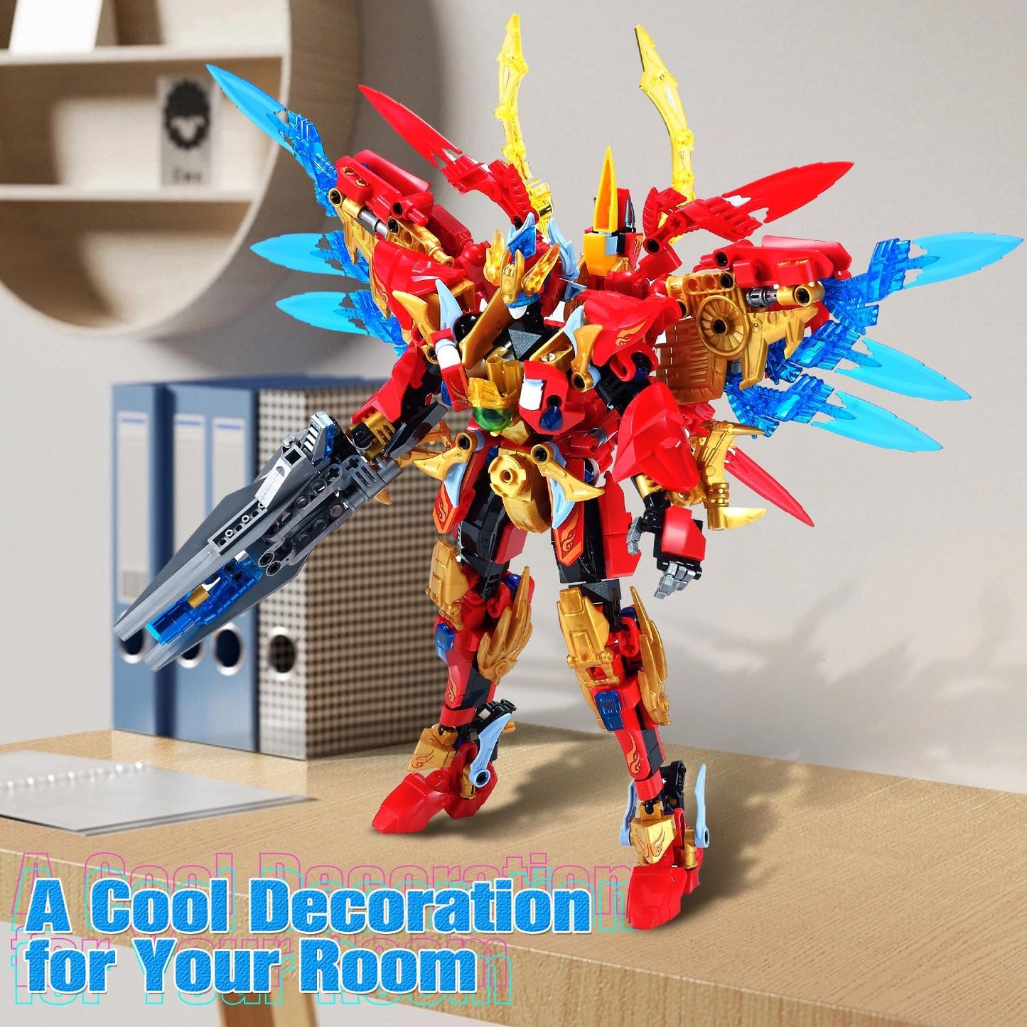 TIALLOW Pterodactyl Robot 2 in 1 Building Toy Sets, Dinosaurs Mech Transforming Building Block Model, Mecha Action Figures Pterosaur Building Kits, for Boys, Adult Age 8-12 (Pterodactyl)