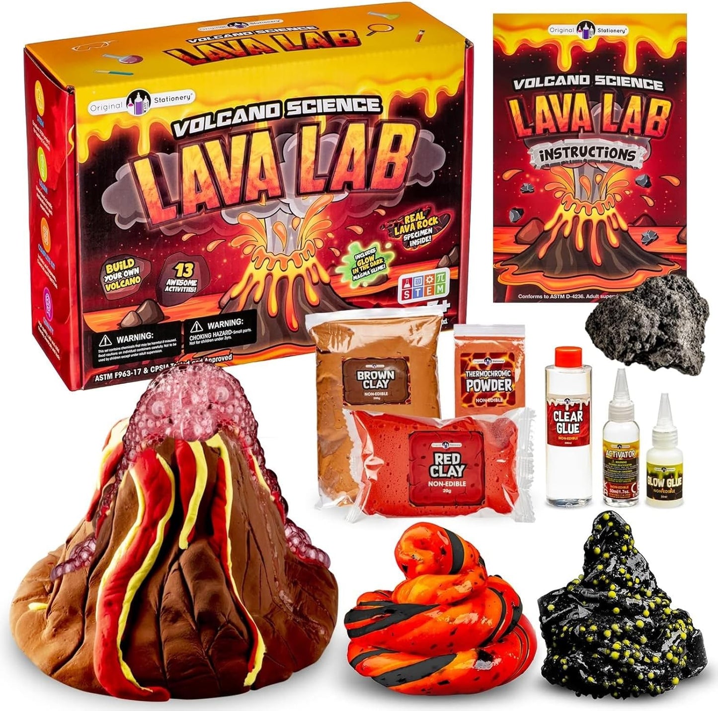 Original Stationery DIY Slime Kit for Boys & Girls - Multicolor, Glow-in-The-Dark Putty - STEM Science Toys & Slime Games for Kids Ages 8-12