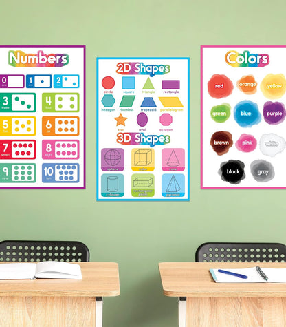 Carson Dellosa 14-Piece Mathematics Strategy Posters, 8.5" x 11" Wall Art Ten Frame, Counting, Number Line, Math Manipulatives, Facts, and More Strategies, Classroom Decor and Teacher Supplies