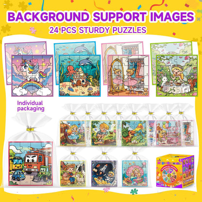 24 Pack Easter Party Favors for Kids, Magnetic Puzzle Books Bulk for Toddlers 3-5 & Kids 4-8, Goodie Bag Stuffers, Classroom Prizes, Birthday Return Valentine’s Day Gifts, Travel