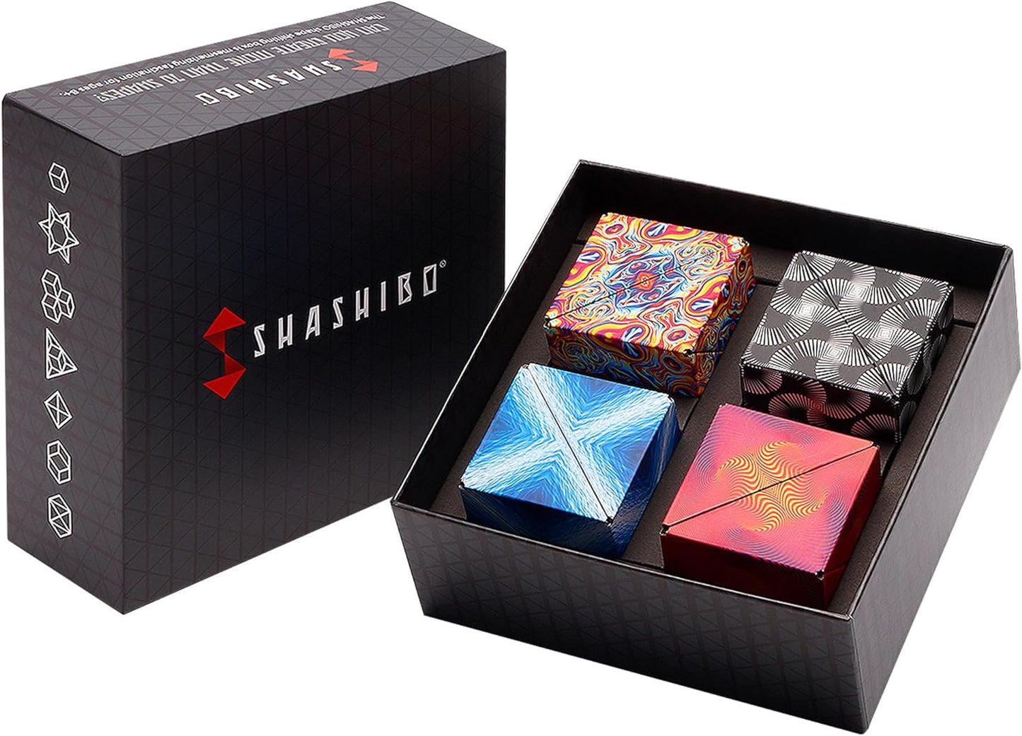 Shashibo Shape Shifting Box - Award-Winning STEM Fidget Toy with Ultra Strong Magnets - Puzzle Cube Transforms Into 100+ Shapes, Perfect Sensory Gift for Kids, Teens, and Adults (Blue Planet)