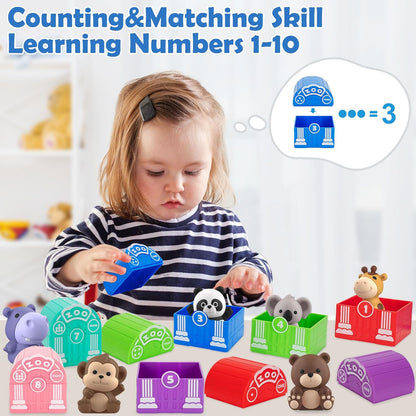 Learning Toys for 1 2 3 Year Old Boys Girls, 20 Pcs Cat Toys for Toddlers 1-3, Kitten Finger Puppet Games, Counting Matching Sorting Motor Educational Playset, Gifts for Baby Toddlers Age 12-18 Months
