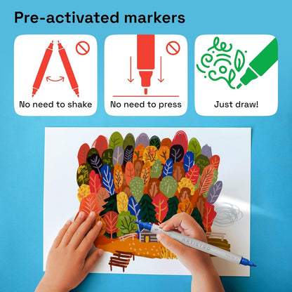 ARTISTRO 42 Acrylic Paint Markers, Paint Pens, Drawing Markers for Textile, Rock, Glass, Wood, Paper, Ceramic, Canvas, DIY - Art Supplies Kit for Kids and Adults (Extra Fine Tip)