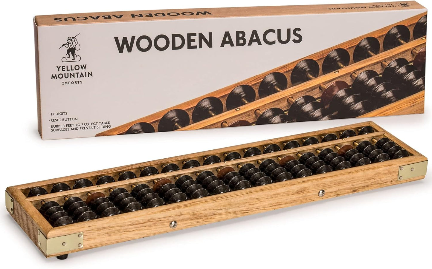Yellow Mountain Imports Digit Standard Abacus 10.5 Inches - Professional 17 Column Soroban Calculator (Functional and Educational Learning Tool)