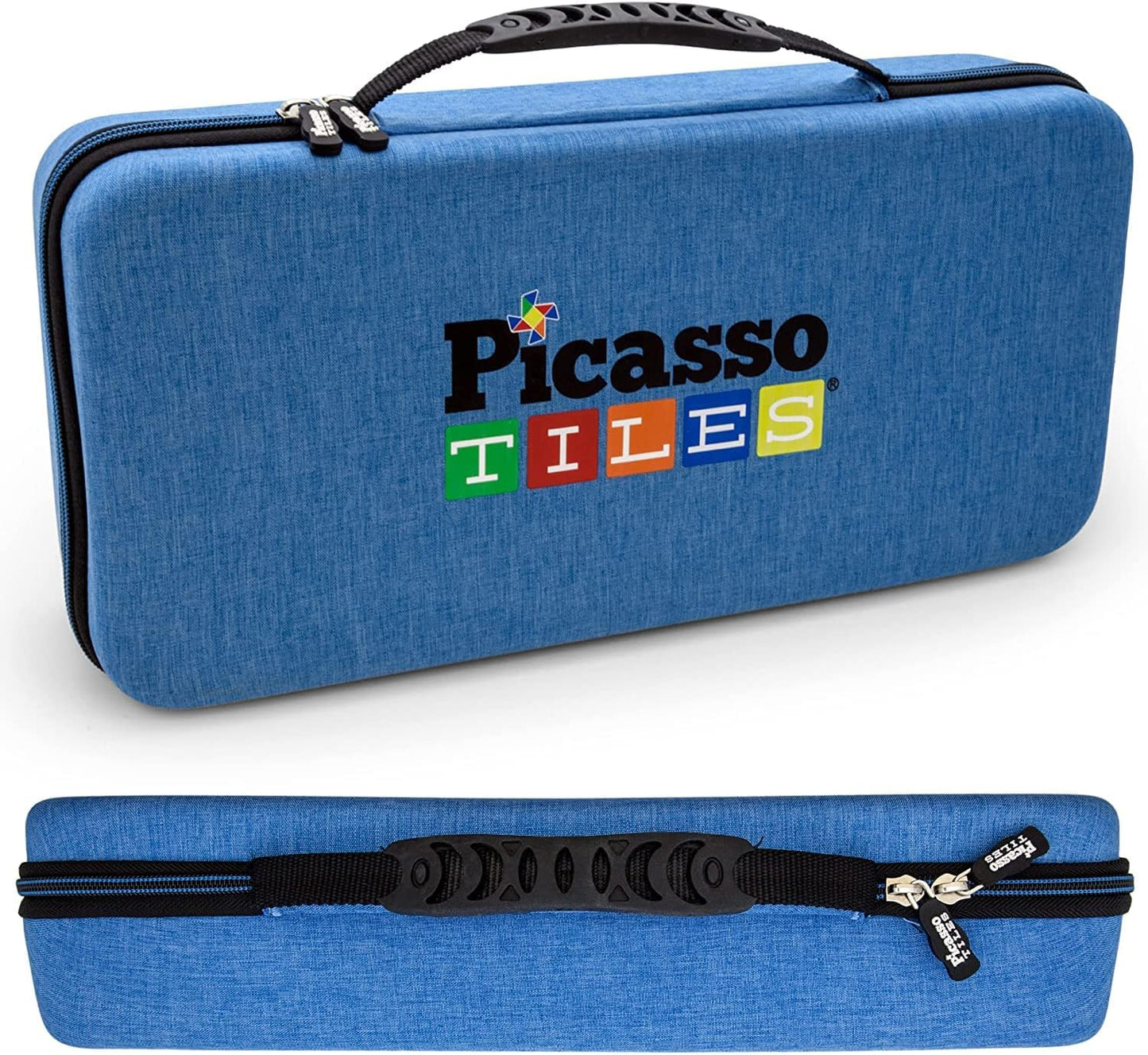 PicassoTiles Magnetic Expression Puzzle Cube + Toys Carrying Case, 8pc Magnet Blocks w/ 36 Emotion Game Card Included, Magnetic Tile Construction Block Travel Bag, EVA Waterproof Storage Organizer Box