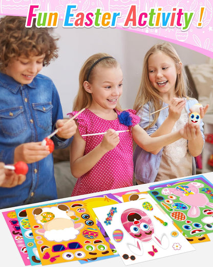 24 Pcs Make Your Own Dinosaur Sticker Sheets, Dinosaur Party Favors Face Stickers for Kids Boys Toddlers Crafts Activities Gift Bags Birthday Party Valentines Day Gifts for Kids Classroom