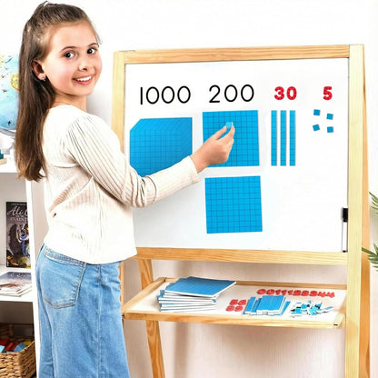 153 PCS Jumbo Magnetic Base Ten Blocks - Place Value Blocks - Math Manipulatives K-3 for Elementary Classroom, Number Blocks, Math Counters for Kids, Counting Cubes, Base 10 for 1st 2nd 3rd Grade
