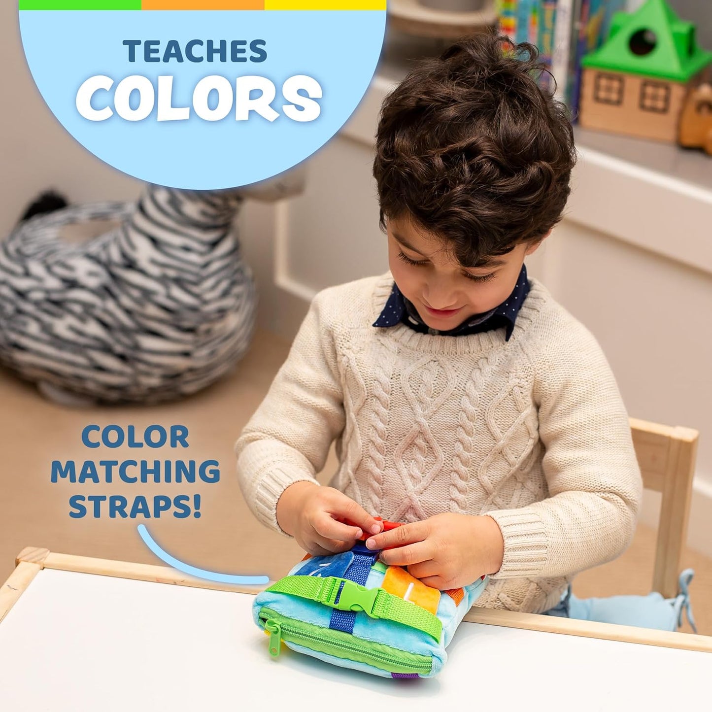 Buckle Toys - Bubbles Square - Learning Activity Toy - Develop Motor Skills and Problem Solving - Easy Travel Activities for Kids Toy