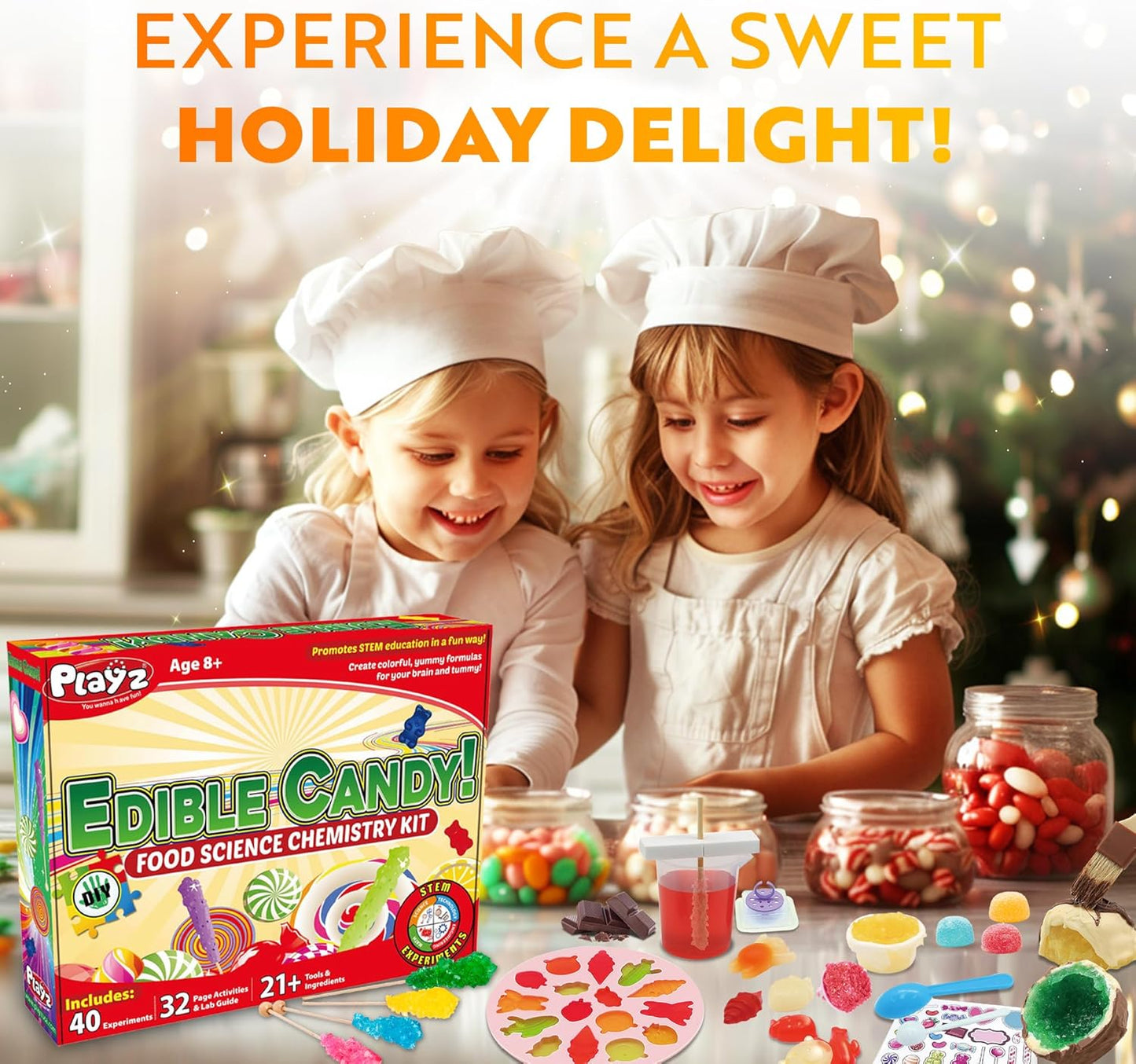 Playz Edible Candy Making kit with Playz Edible Exploding Candy Fun Science Experiments Kits for Kids