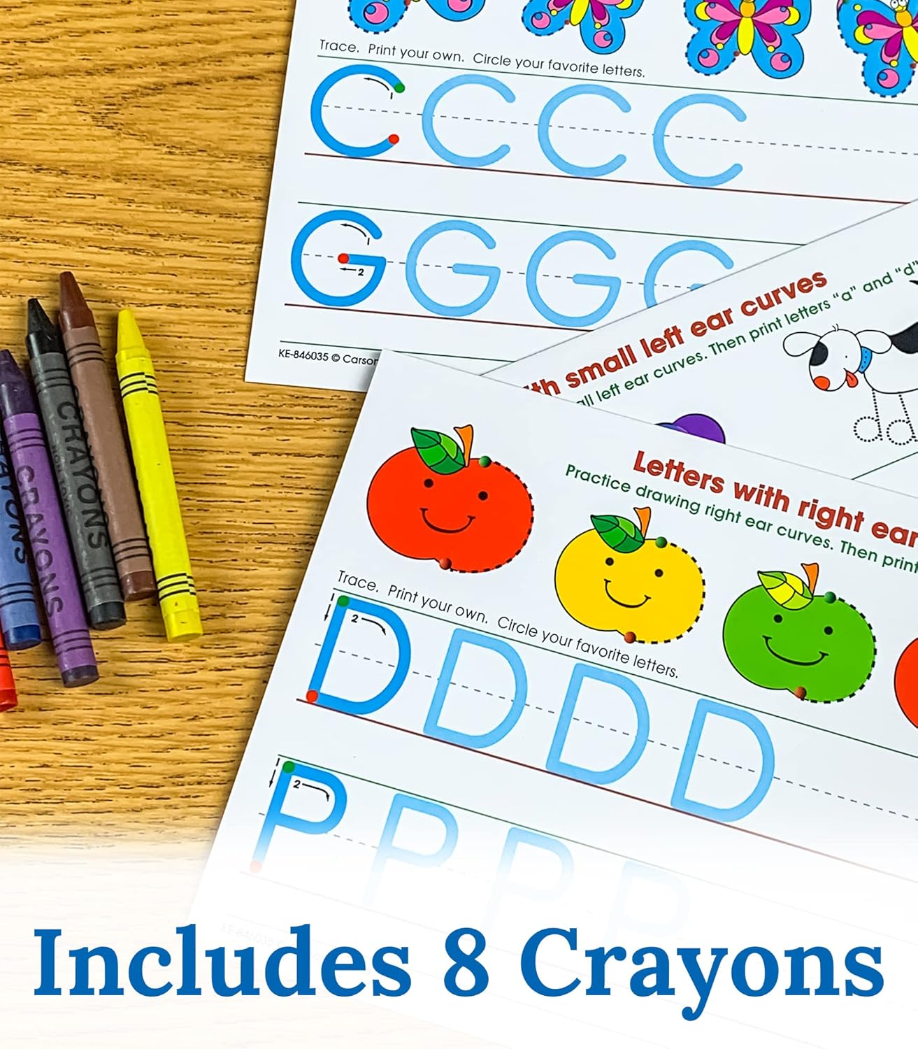 Key Education Publishing Write-On/Wipe-Off Print Alphabet Letters, Literacy Activities, Develop Handwriting and Fine Motor Skills, Teaches The Alphabet and Letter Sounds Ages 5+ (21 pc), 5.5" x 8.5"