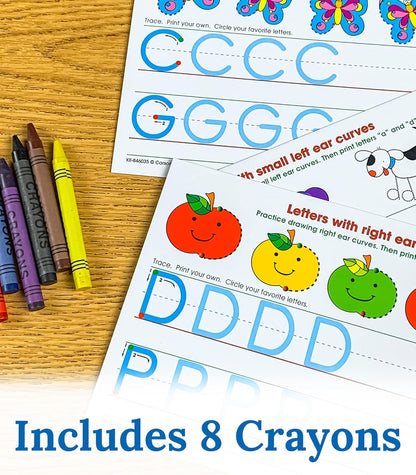 Key Education Publishing Write-On/Wipe-Off Print Alphabet Letters, Literacy Activities, Develop Handwriting and Fine Motor Skills, Teaches The Alphabet and Letter Sounds Ages 5+ (21 pc), 5.5" x 8.5"