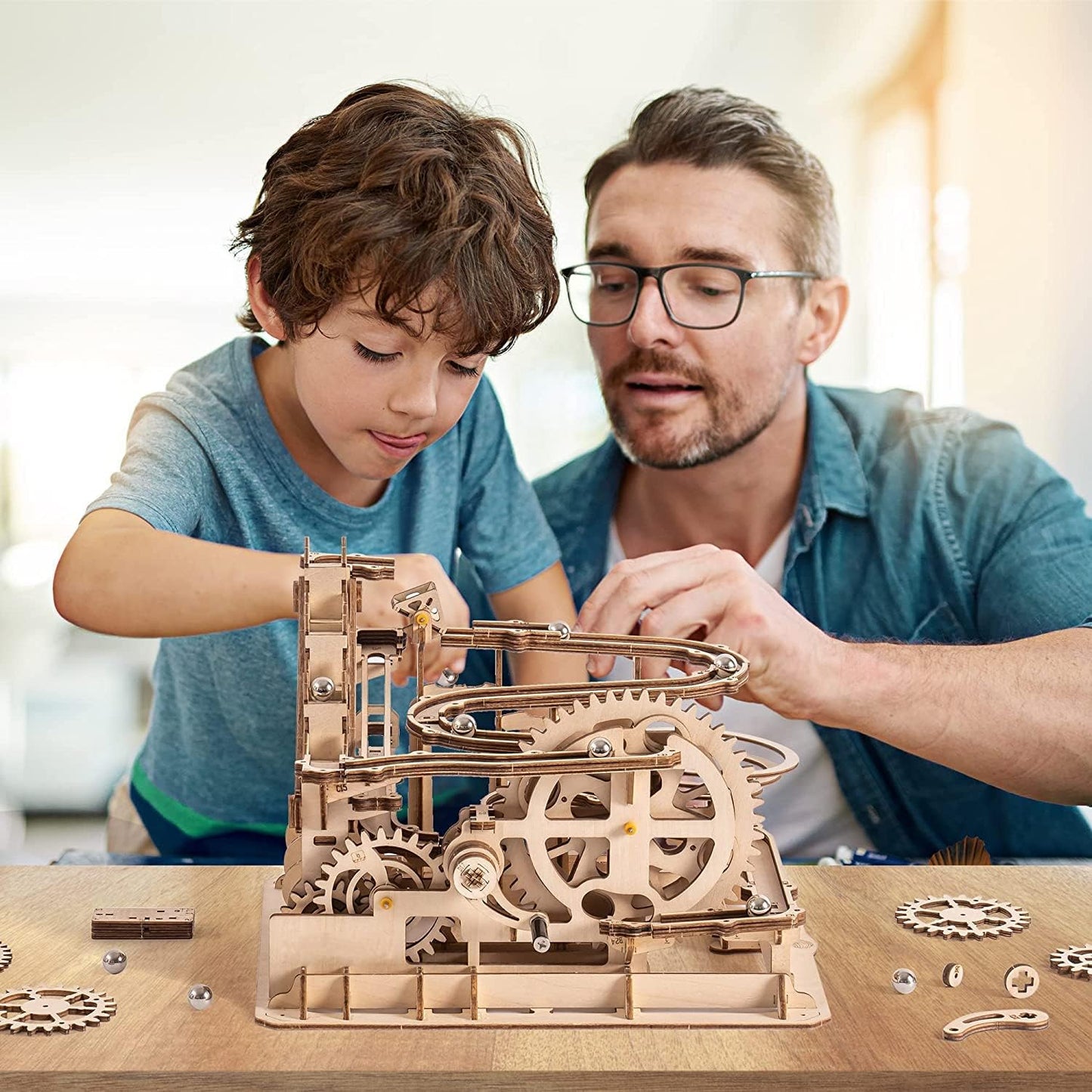 Marble Run 3D Puzzles Wooden Model Building Kits for Adults - Mechanical Puzzles Brain Teaser Educational Project DIY Crafts, for Adults Boys Ages 14+ (Pivot)