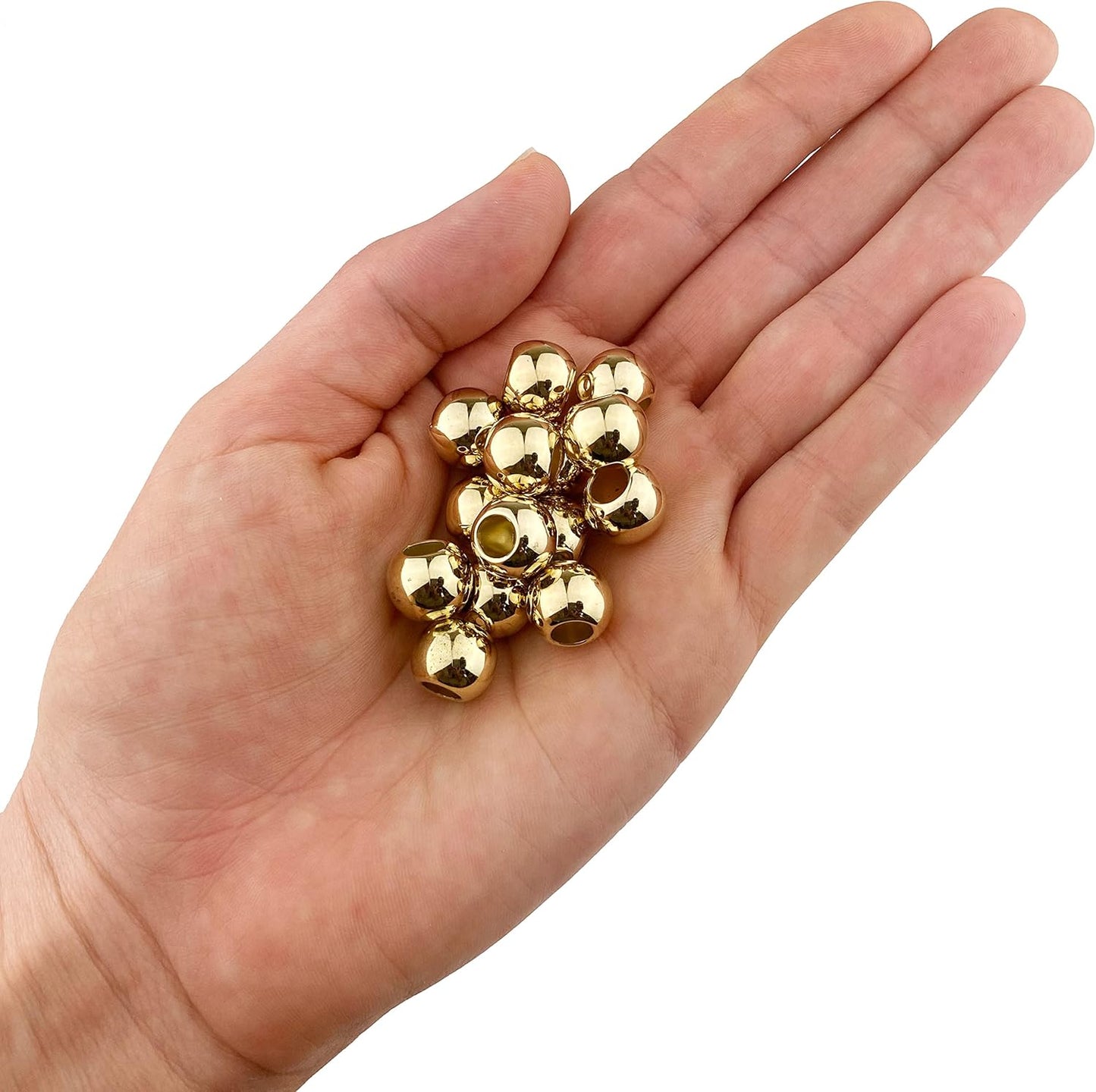 300 Acrylic Large Hole Beads for Crafts and for Hair 10mm x 12mm Acrylic Barrel Beads with 5.7mm Large Hole, Glossy Primary Assortment