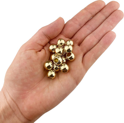 300 Acrylic Large Hole Beads for Crafts and for Hair 10mm x 12mm Acrylic Barrel Beads with 5.7mm Large Hole, Glossy Primary Assortment