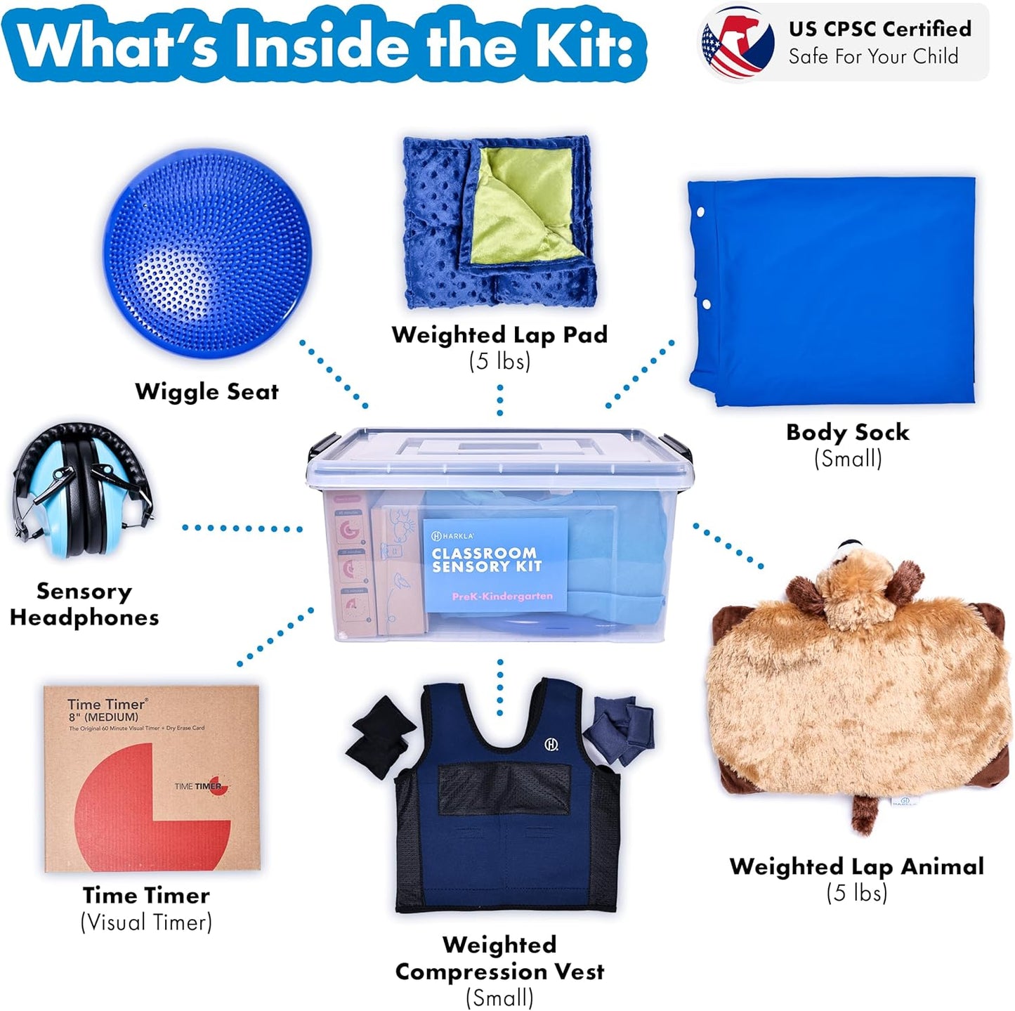 Harkla Classroom Sensory Kit for Kids - Ages 11 to 14 (Grade 7 to 8)