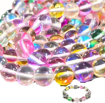 8mm Glass Beads Round Bulk for Bracelet, Glow in Dark Beads, DIY Jewelry Windchime Suncatcher Party Supplies, 300 pcs